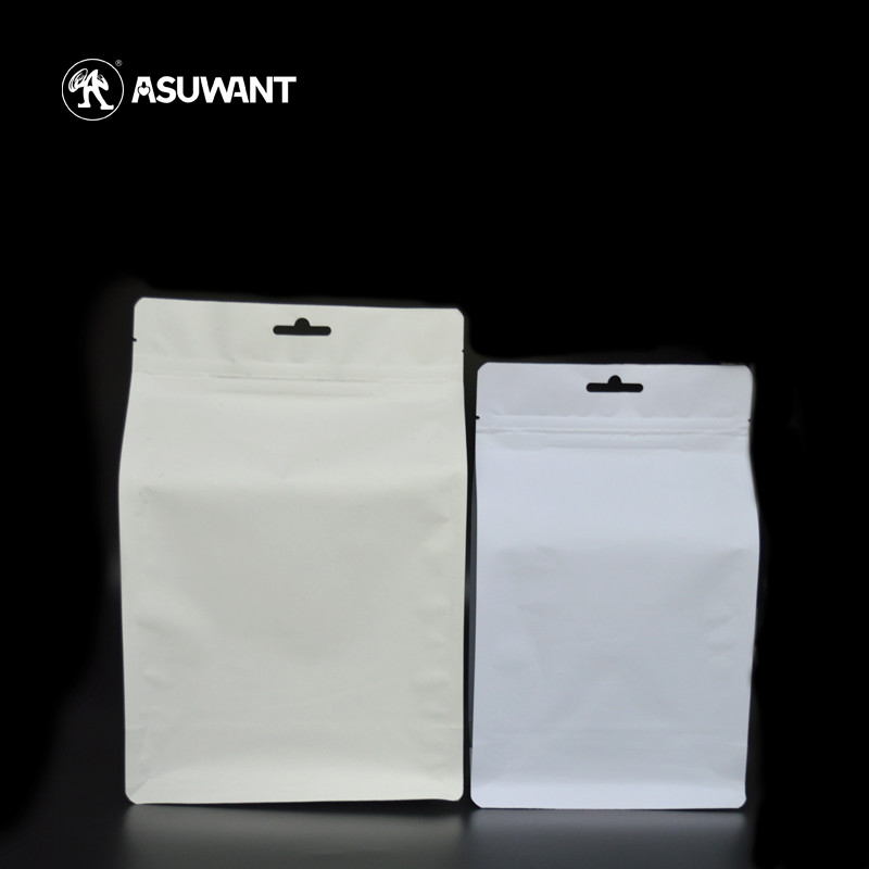 Biodegradable Kraft Paper k Bag Moisture Proof Different Sizes With U Notch