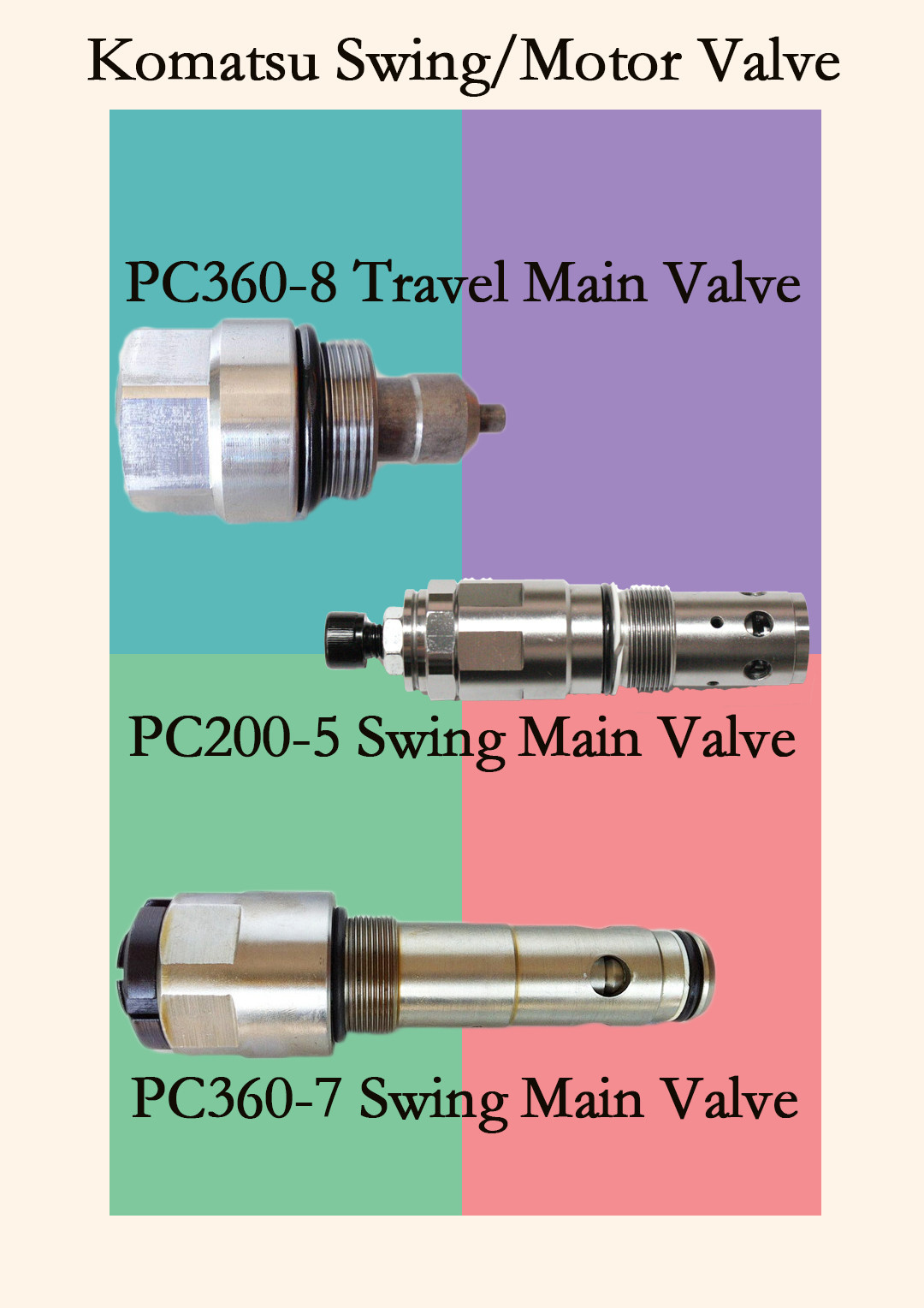PC200-6/7 PC360-7 PC360-8 PC200-5 Travel Motor Main Valve
