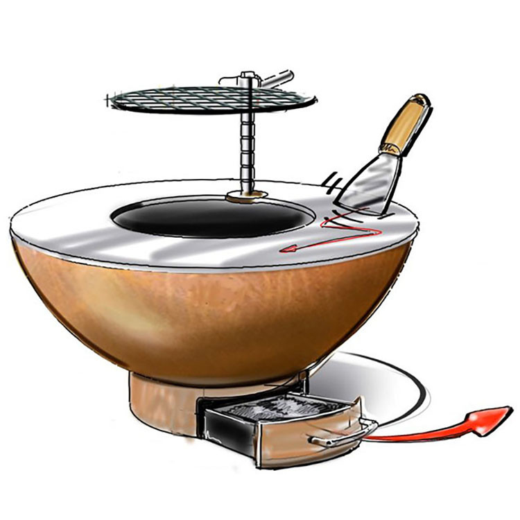 Outdoor Garden Rust Corten Steel BBQ GN-BBQ-214 Heavy Duty Outdoor Cooking Grills