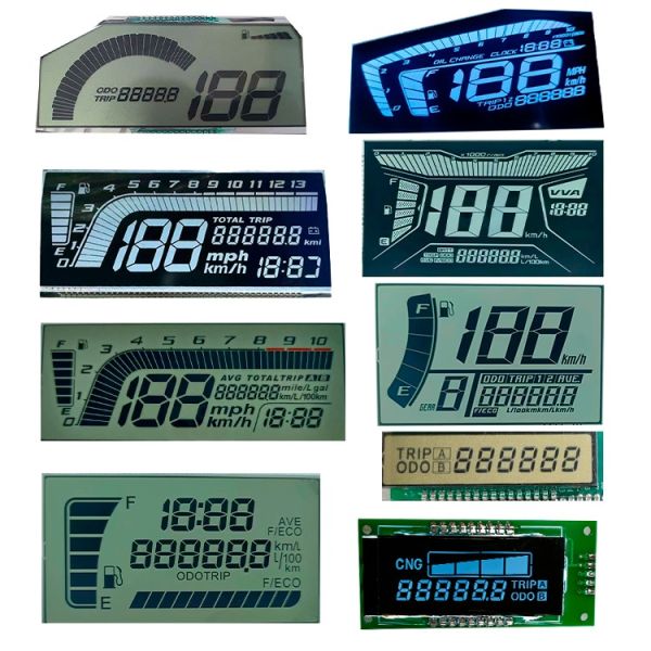 Customized Size VA 7 Segment Yamaha speedometer Lcd Display Panel For Motorcycle