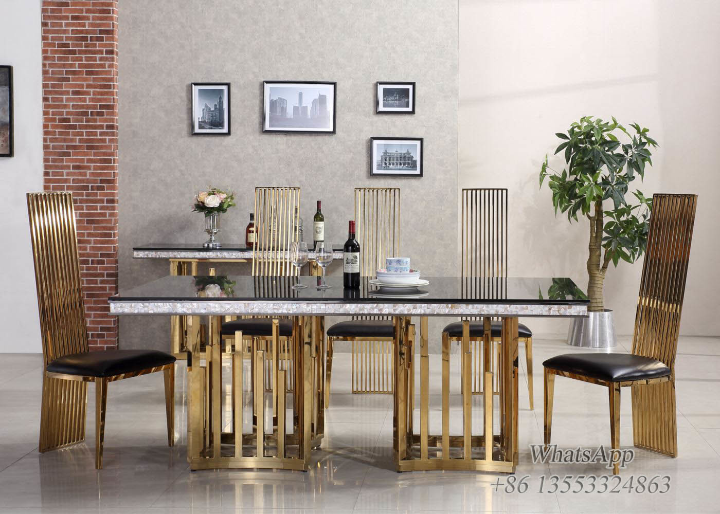 Brushed Stainless Steel Dining Chair for Wedding Party (YS-19)