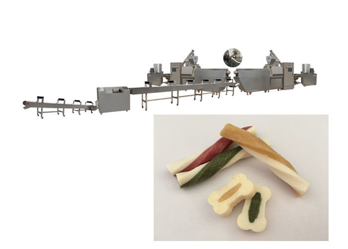 Bacon Double Color Twisted Sticks Dog Dental Treats Single Screw Extruder