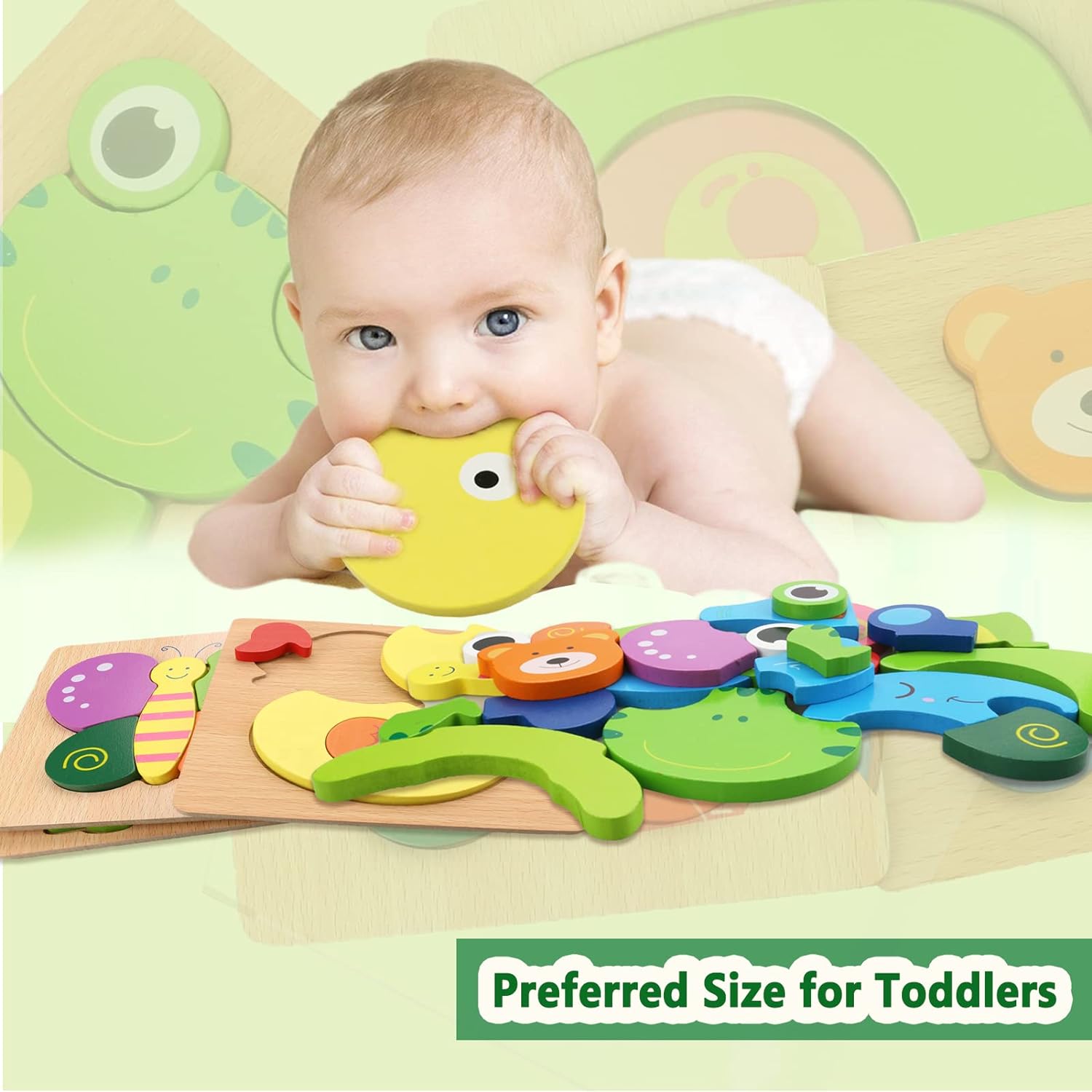 Montessori Toddler Learning Toys Wooden Puzzles for Boys and Girls STEM Sensory Games