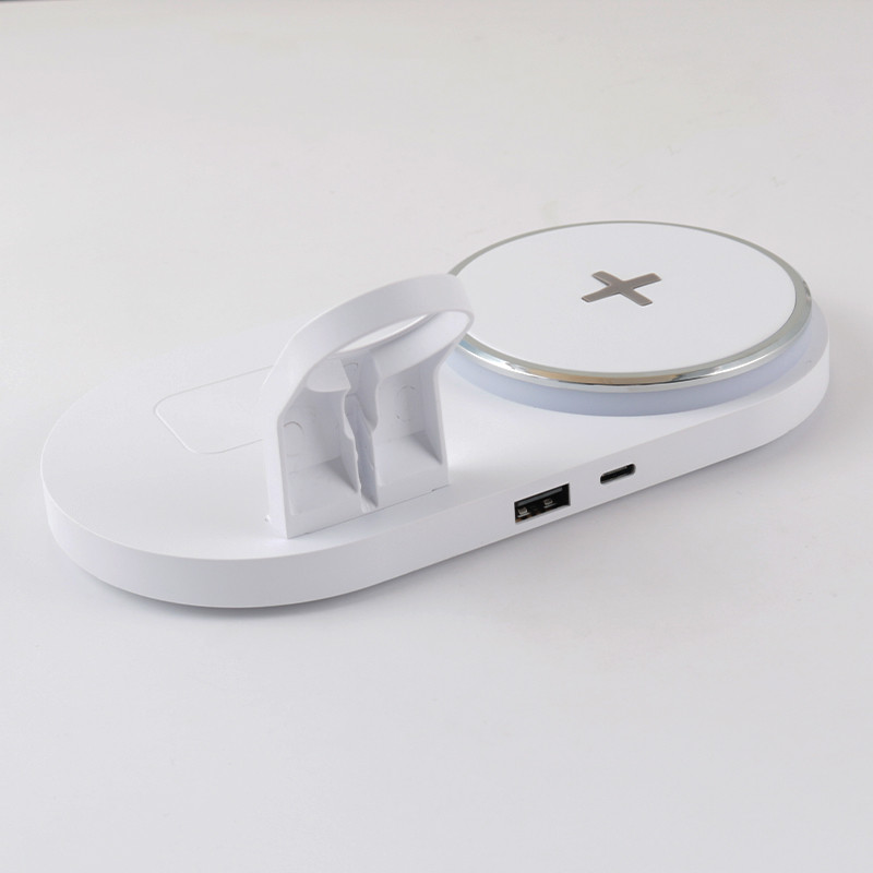 Plastic White 4 In 1 Wireless Charger For Phone Earphone Watch Fast Charging