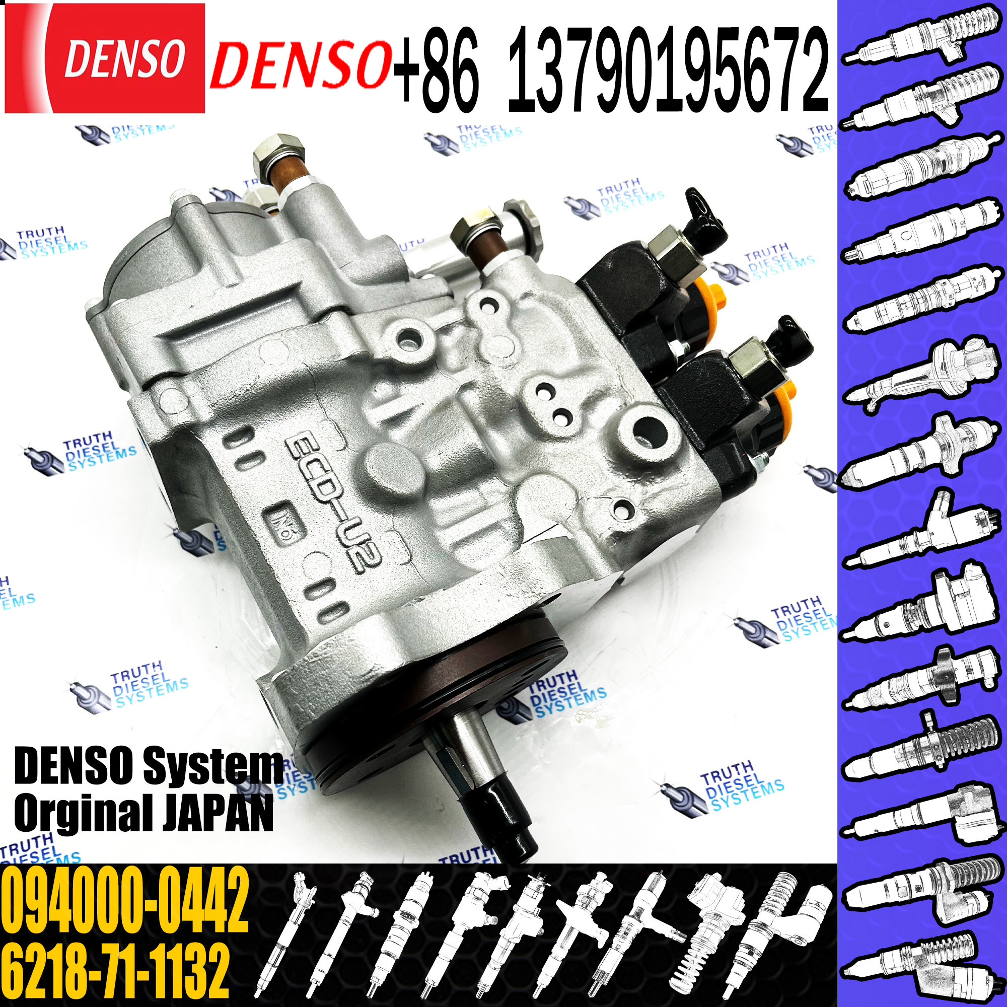 Remanufactured Diesel Fuel Injection Pump 094000-0442 for KOMATSU Komatsu PC750-7 SAA6D140E-3 6218-71-1130
