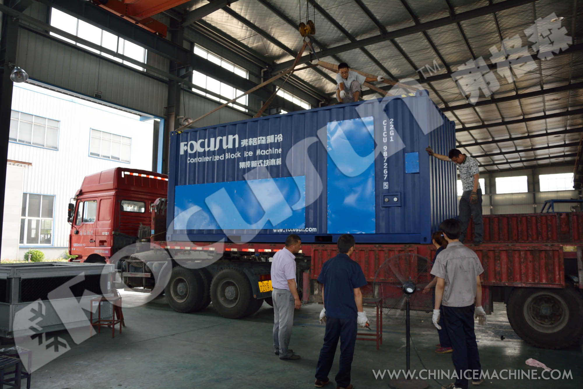 R404 Refrigerant Container Type Block Ice Machine for Seafood Preservation 5Ton/Day