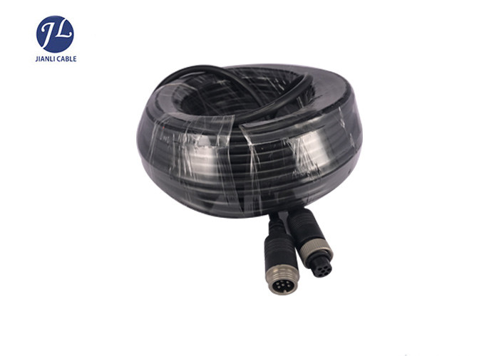 Pure Copper Waterproof IP67 GX12 6-Pin Aviation Extension Cable For Rear View Camera