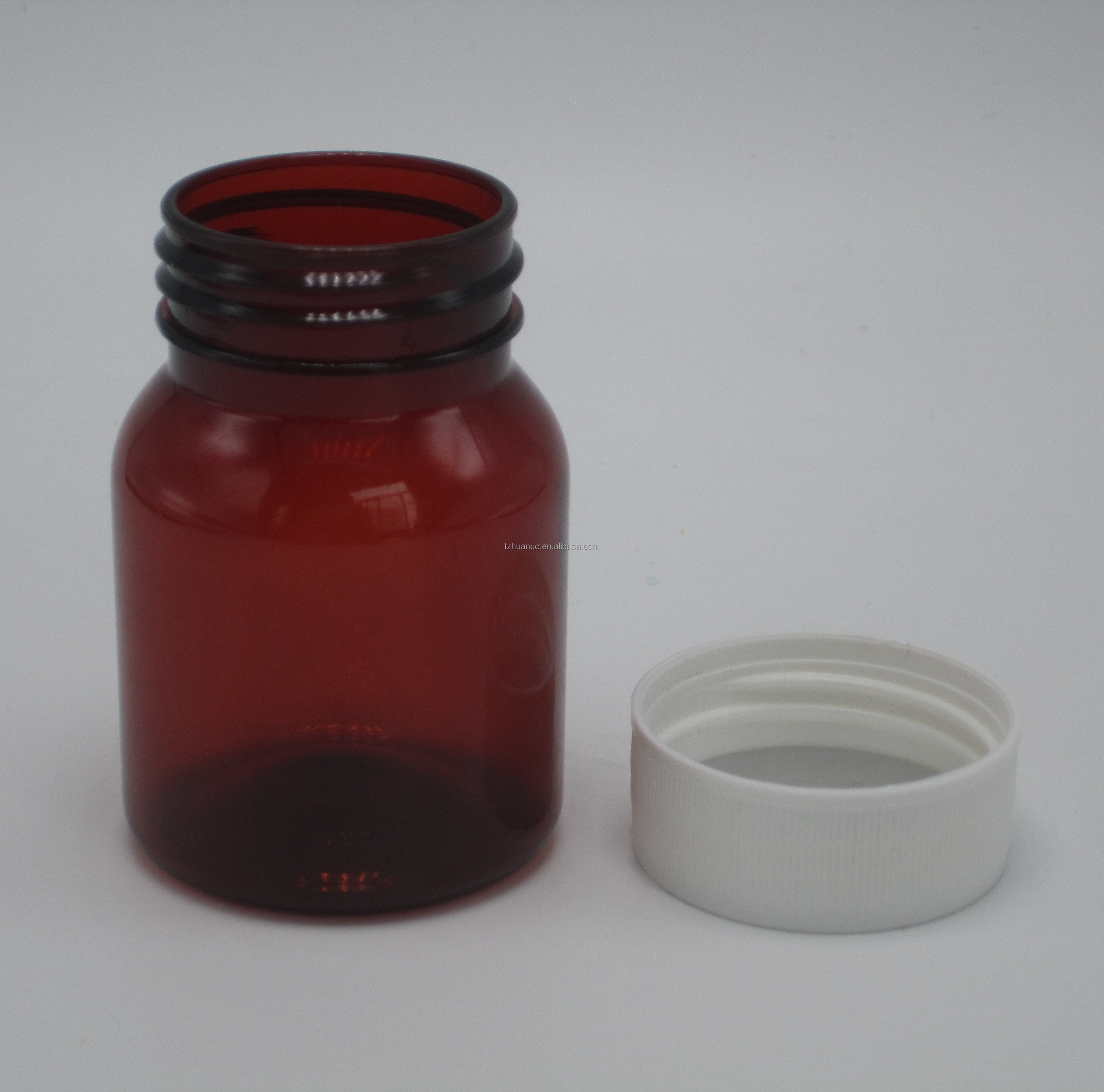 Travel Pill Packaging Jar 50ml Empty Portable Plastic Pill Bottles with White Screw Cap