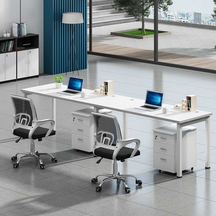 4 Person Office Workstation Desks 25mm Open Space Scratch Resistant