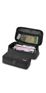 Large Capacity Pencil Bag with Double Zipper