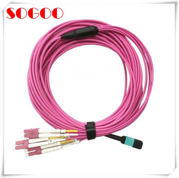 Buy MPO/MTP To 12XLC Breakout 40GbE OM3 Fiber Patch Cord at wholesale prices