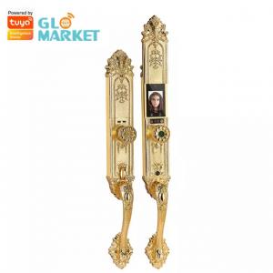 Quality Glomarket Tuya Smart Door Lock Luxury Villa Pure Copper Antique Face Recognition Fingerprint Unlock Electronic Door lock for sale