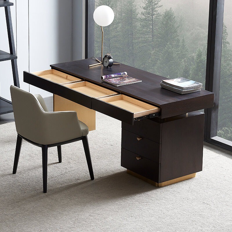 ODM Solid Wood Computer Desk With Drawers For Organising Books