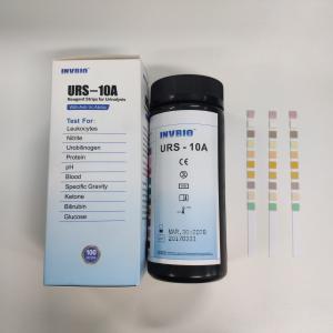 Quality High Accuracy Glucose Bilirubin Urinalysis Test Strips 3.00mm 10 Parameters for sale