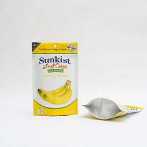 China 1.4oz Dry Banana Chips Food Packaging Recyclable Stand Up Pouches With Zipper on sale