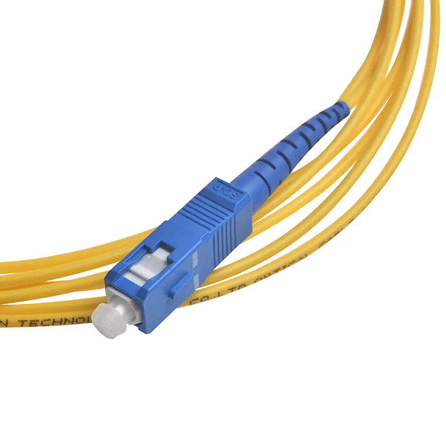 Fiber Optic Patch Cord SC SC Simplex 3.0mm LSZH OS2 Yellow Color 9/125um