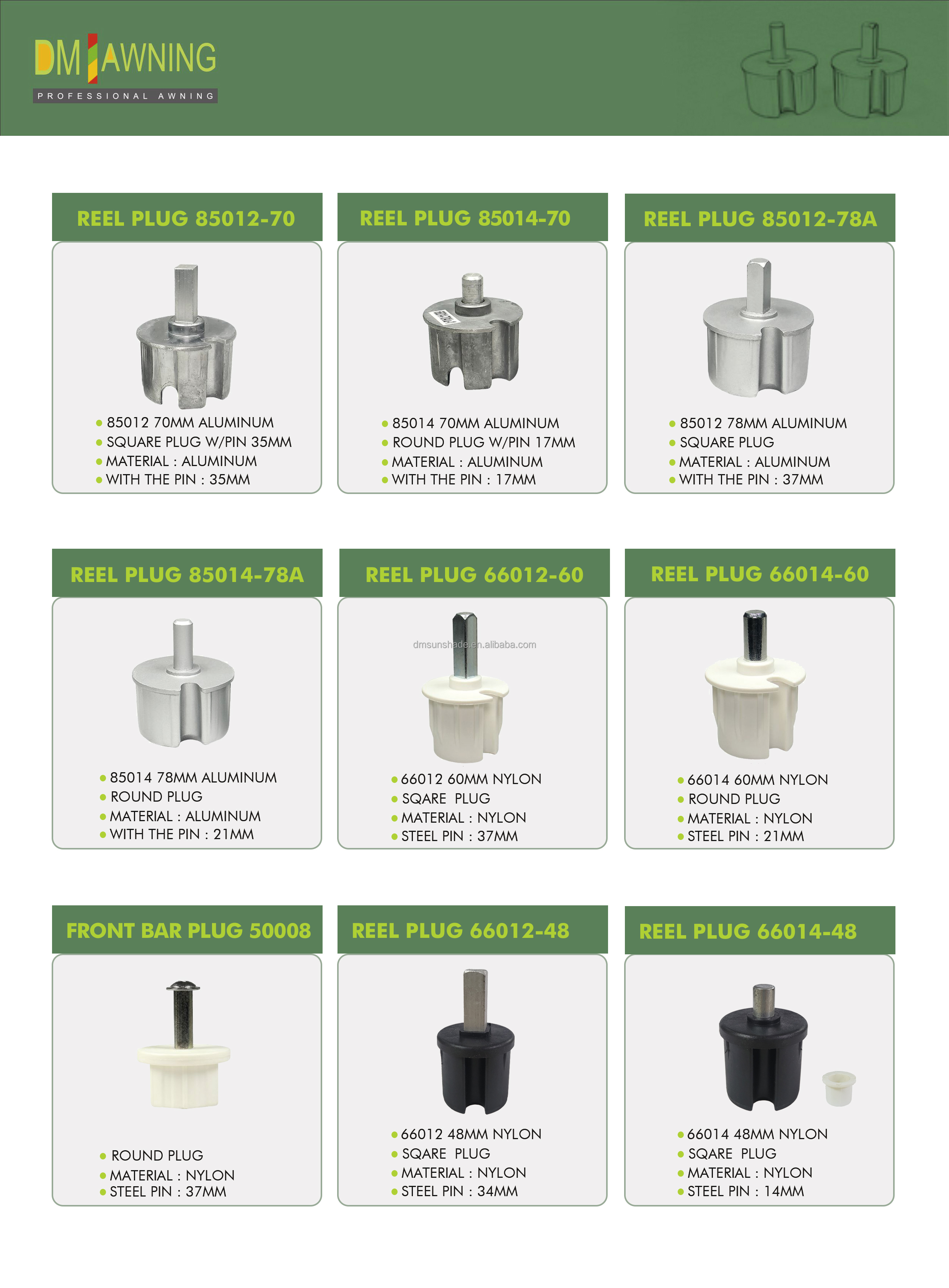 Wholesale aluminum roller pipe end plug