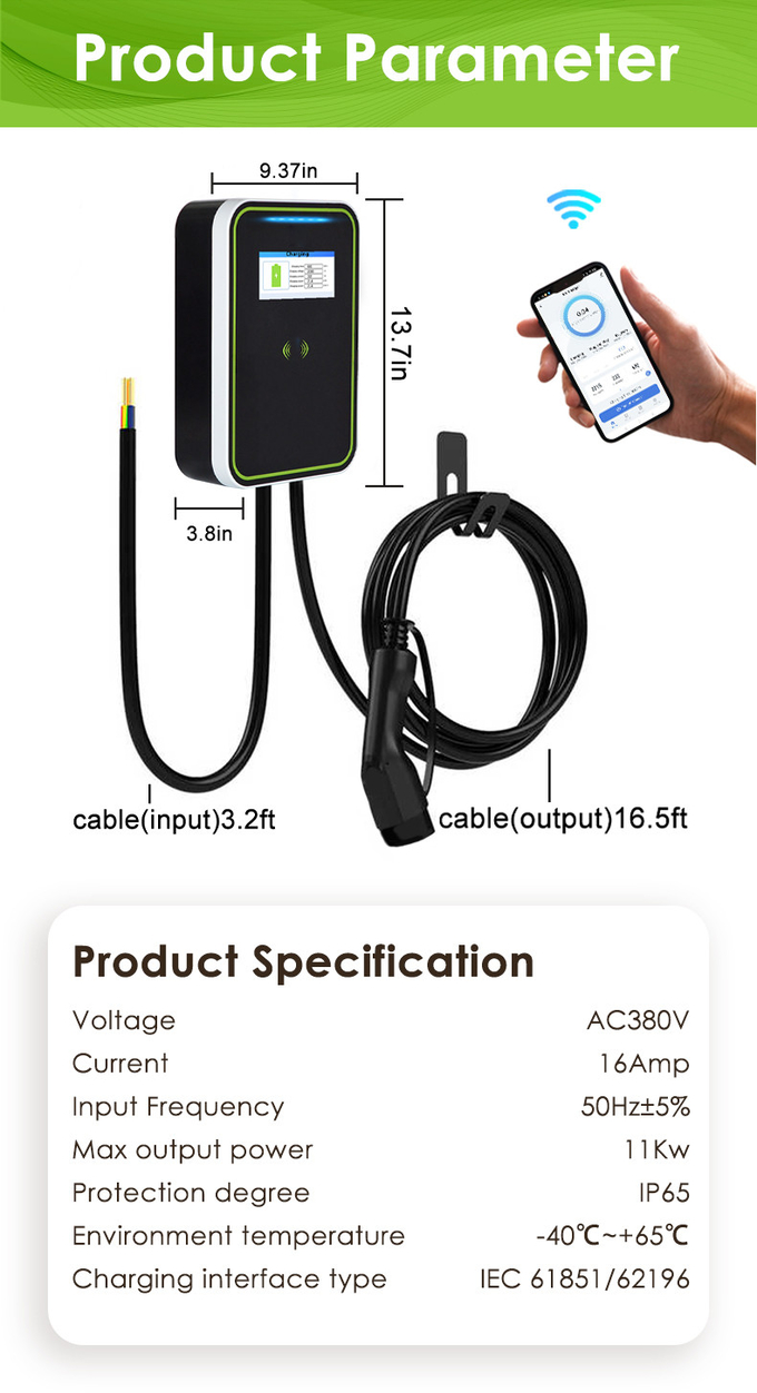 Electric Car Wallbox Charger Pulsar Plus PC body With App ev charger wallbox 7kw earth leakage protection OEM ODM