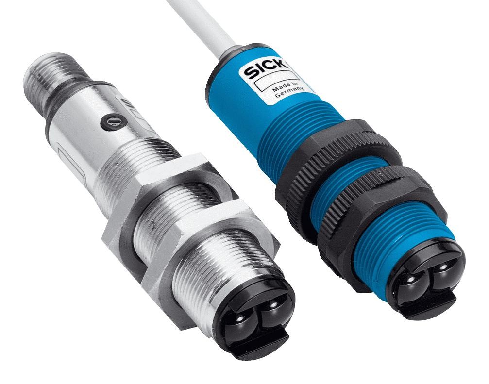 SICK VL18-3F3740 Photo Sensor, 3.7 m, PNP, Retroreflective, 10 to 30 VDC, M12 Connector, V18 Series