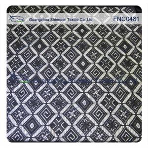 Quality Black Rhombic Wedding Rayon Nylon Lace Fabric for sale