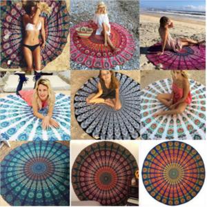 China Light Weight Round Mandala Beach throw Cotton roundies round beach sarong on sale
