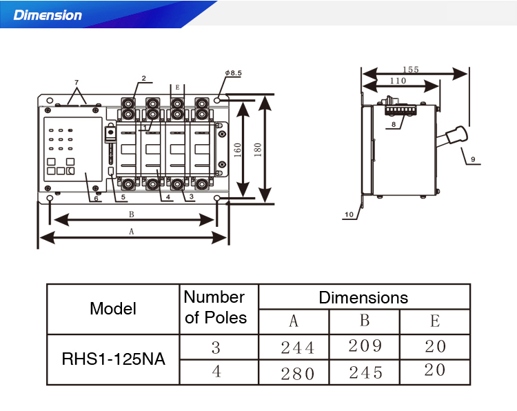 AC 400V Static Transfer Dual Power Automatic Transferring Switch