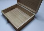 Custom Handmade Lacquered Wooden Box , Brown Color Hinged Lid Wooden Crate Boxes