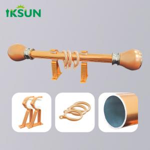 China Modern Fitting Room Decor Window Grommet Golden Curtains Rods Set 28mm Metal Aluminum Alloy Curtain Poles on sale