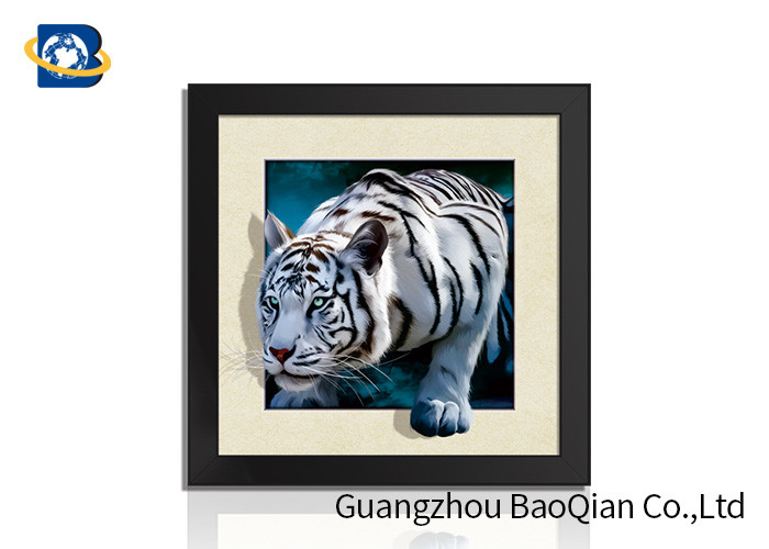 Hotel Decor Wall 3D 5D Pictures CMYK Full Color Lenticular With Black Frame