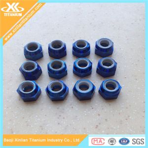 Quality Blue Anodized DIN985 Titanium Alloy Nylon Insert Nuts for sale
