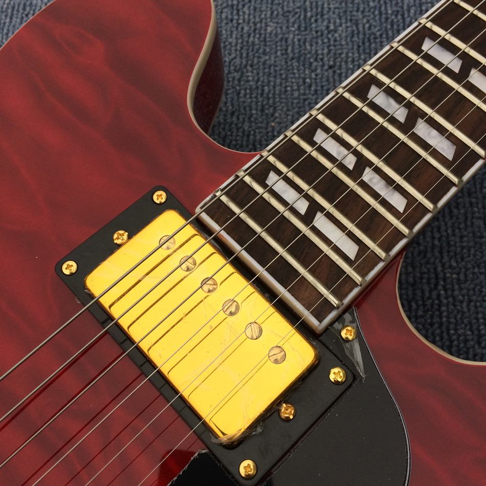 New style high quality custom hollow body Jazz electric guitar, double F hole jazz electric guitar in Sunburst