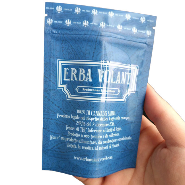 Smell Proof Bag Spot UV Glossy Window 3.5g CBD Flower Packaging Bags With Zipper