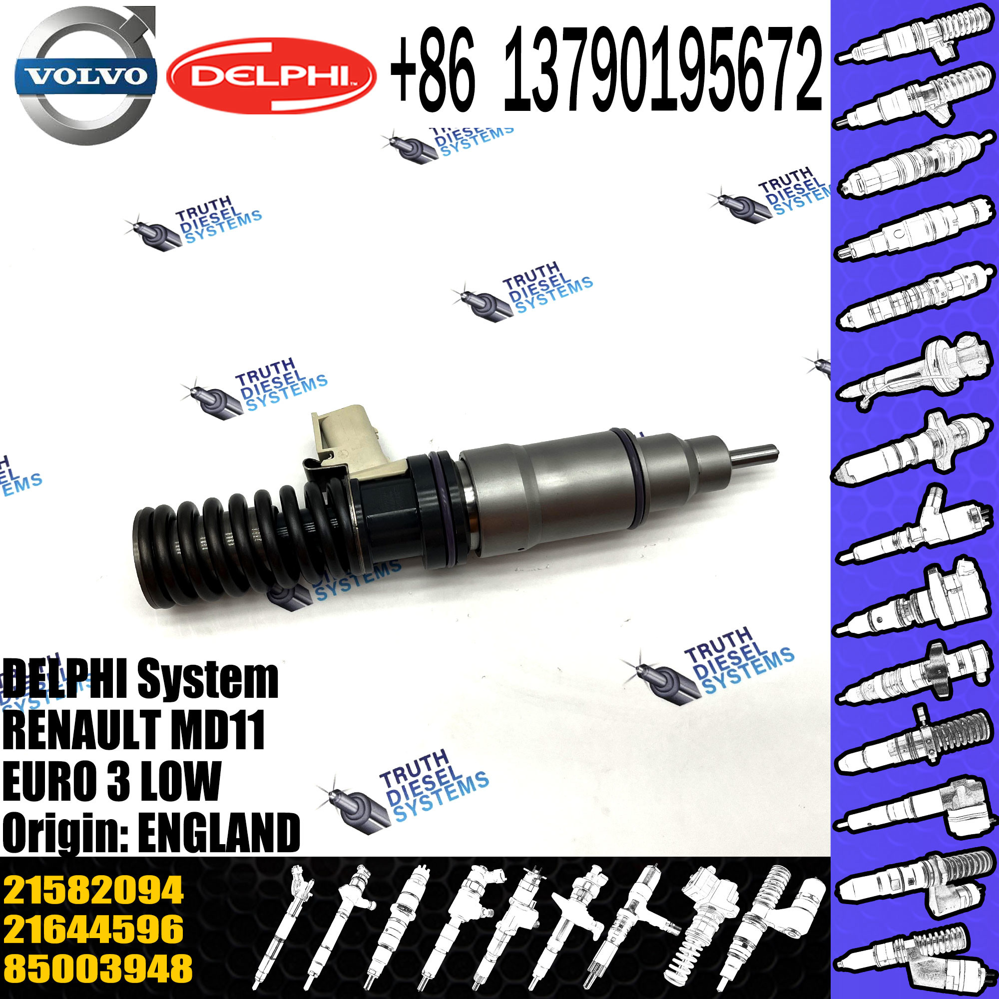 Injector 21582094 for VOL BEBE4D35001 21582094 85003948 21644596 D11A MD11 219777909 63229468