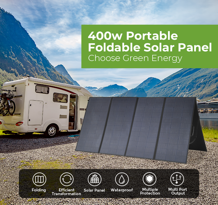RV Power Station Solar Blanket with 400W Foldable Panel and Type-C/USB Outputs