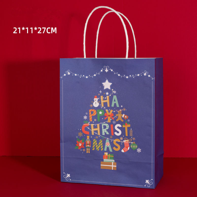 Christmas Twisted Paper Handle Paper Bags with Personalized Design and Custom Printing