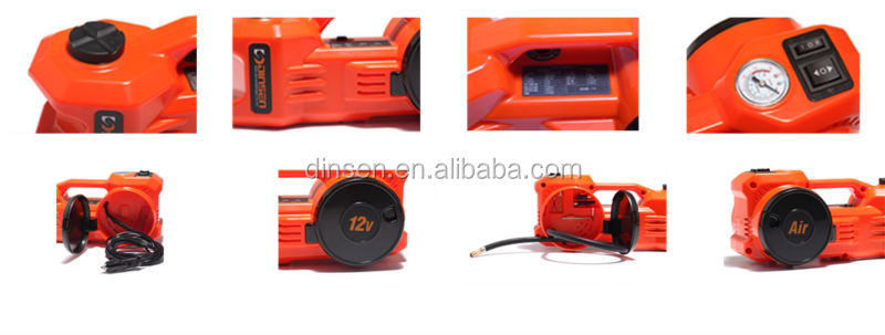 Portable bike tyre pump with pressure gauge electric hydraulic jack