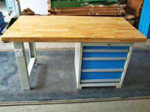 China Tool Workshop Stainless Steel Work Bench With Butcher Block Hardwood Bench Top on sale