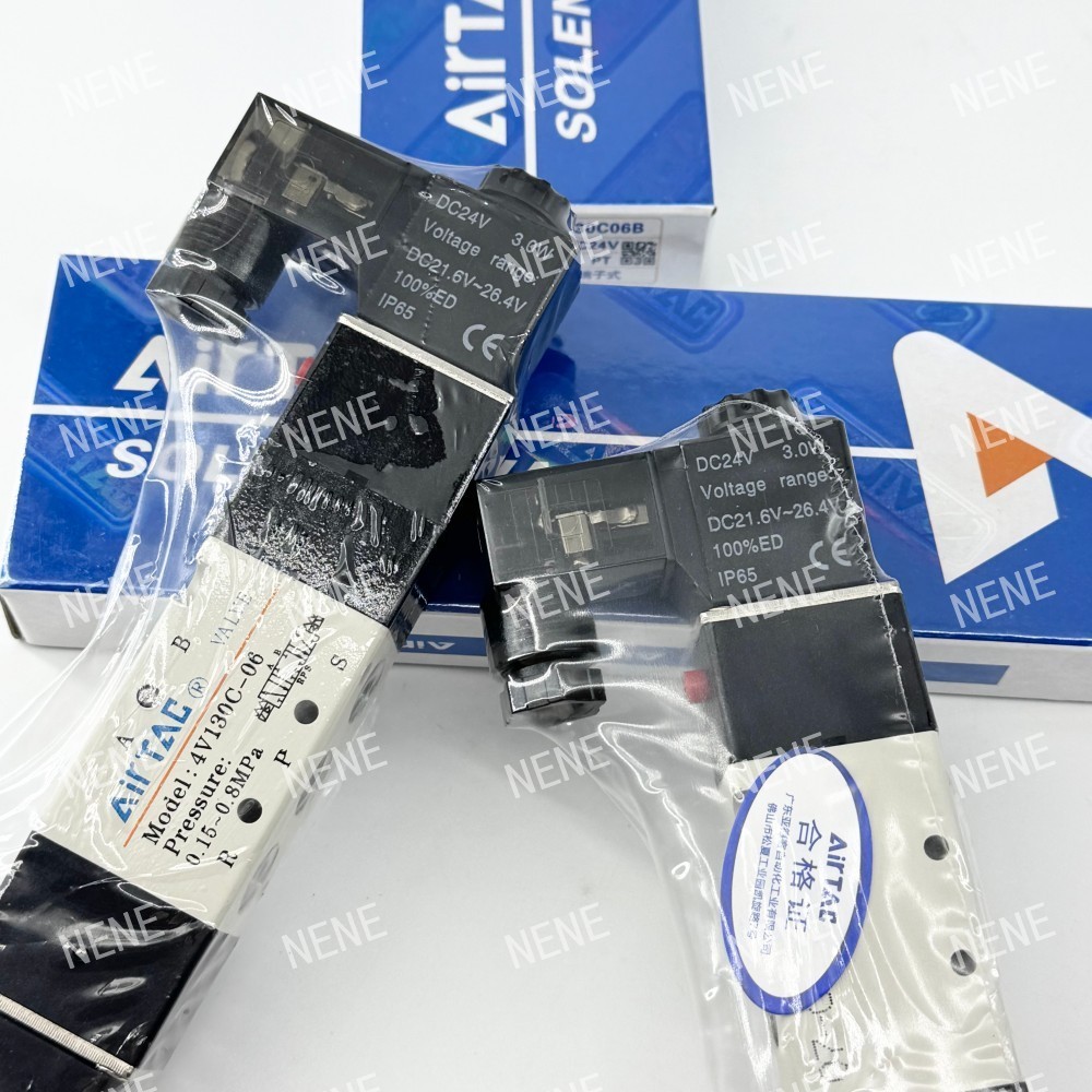AIRTAC 4V230C-06 Solenoid Valve DC24 220VAC 5 Way 3 Position Aluminum Alloy