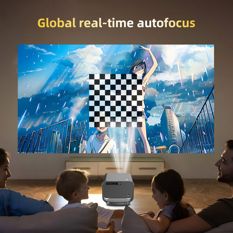 FLYIN P20 Pro 4K 350Lms 1080P Full HD Projector Auto Focus Lens LCD Lamp Android 13 Airplay Features Portable Home Theater Use