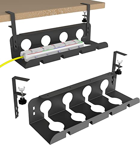 Under Desk Cord Organizer and Clamp Mount System for Tidy Cable Management 43*10*10cm