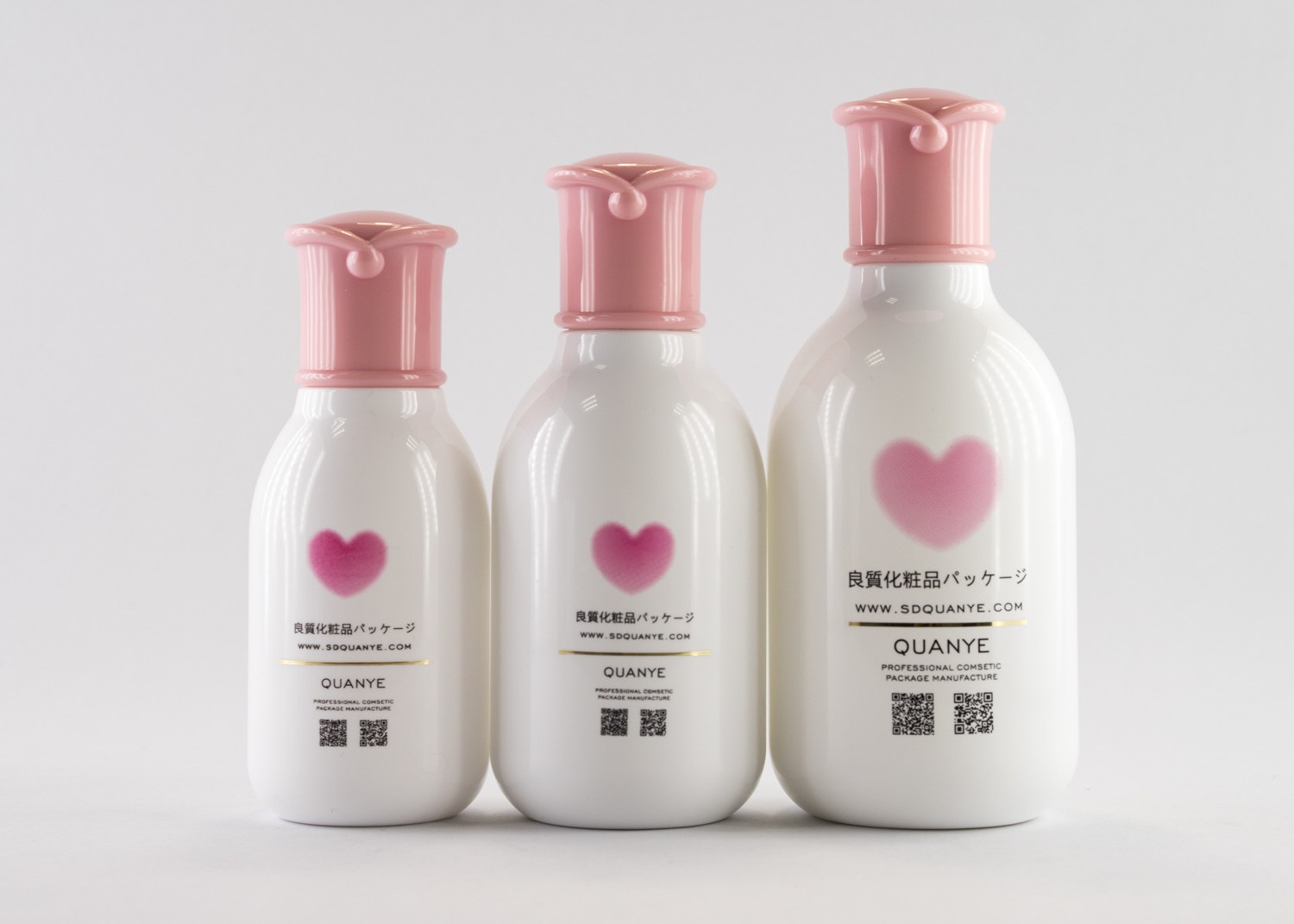 Round Shoulder Shape Plastic Baby Shampoo Bottle Cosmetic Container 300ml 500ml