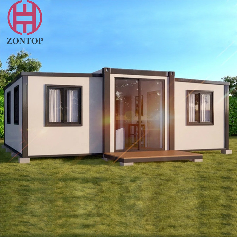 Expandable fabricated house container folding insulation solar prefab container