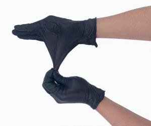 Medium - Size Long Cuff Latex Examination Gloves Powder Free Smooth Surface