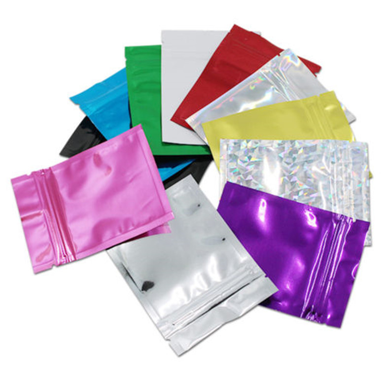 Small Heat seal black aluminum foil zipper packaging bag for storage