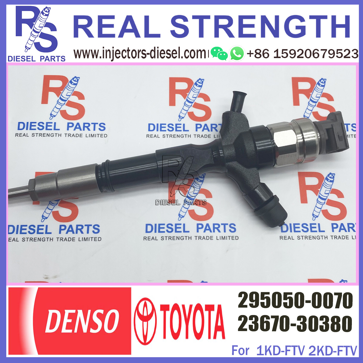 Diesel Engine Fuel Injector 295050-0070 Common Rail Injetor 23670-30380 for TOYOTA 1KD-FTV