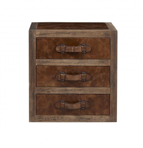 Buy Top Grain Genuine Leather Steamer Trunk Bedside Table , Living Room Trunk Coffee Table Old Finish at wholesale prices