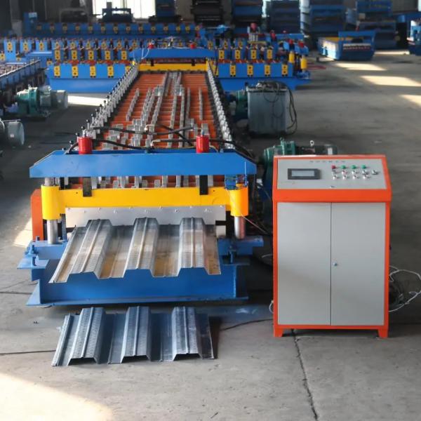 Efficient Floor Deck Roll Forming Machine Cold 4t Capacity 45 Steel Rollers
