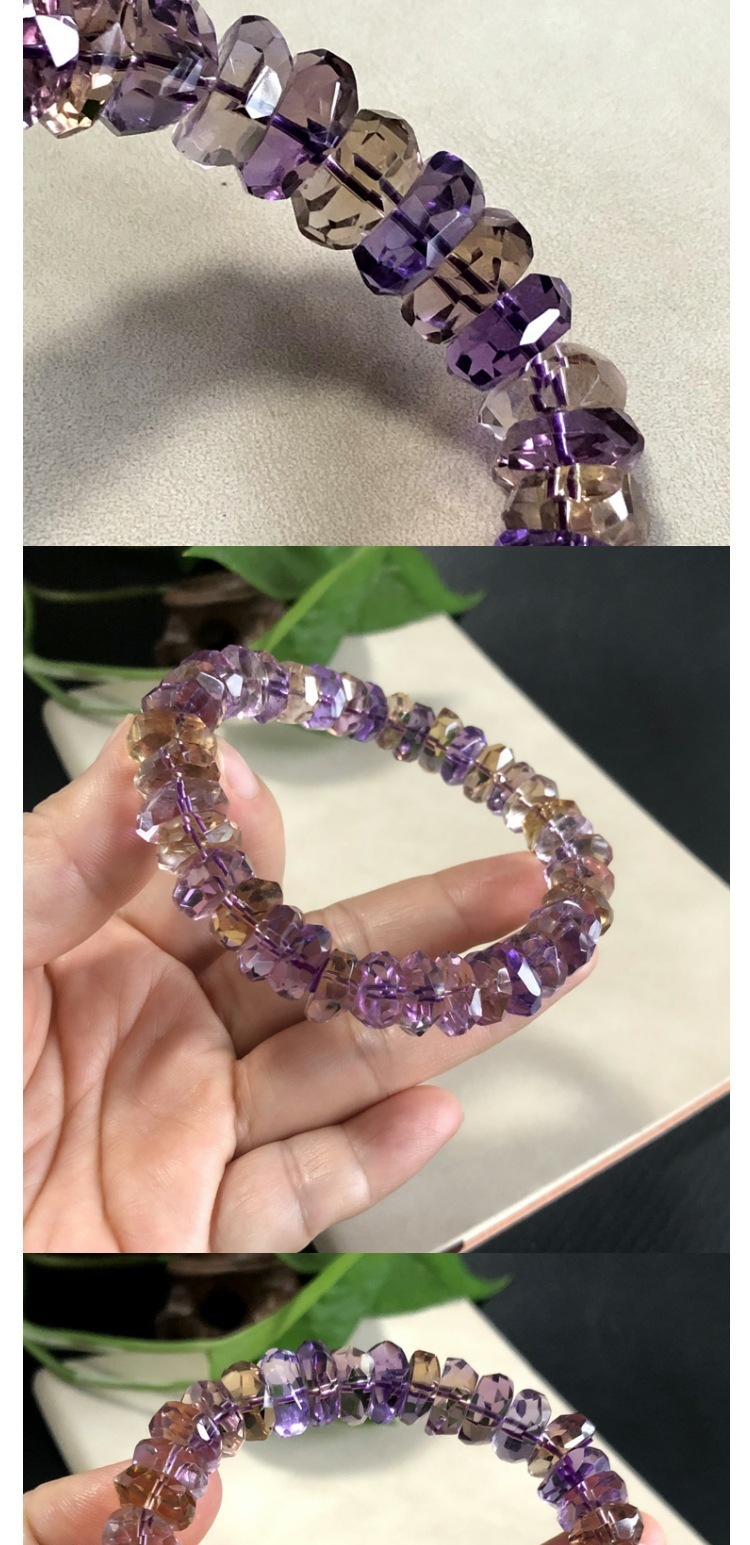 Natural Crystal Bracelet To Protect The Devil, Communicate With The Aquamarine, Love And Harmony, Pink Crystal, Emotion, Amethyst Ametrine Bead