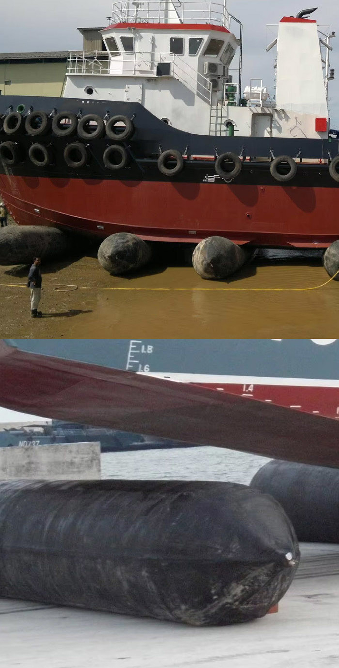 Durable Marine Rubber Ship Airbag For Boat Launching