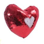 Personalized Heart Shape Sequin Sublimation Pillow Case Sparkling Style